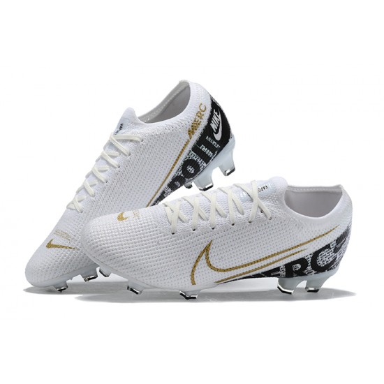 Nike Mercurial Vapor 13 Elite FG White Black Gold Green Low Men Football Boots