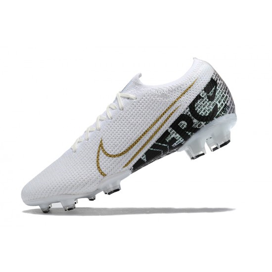 Nike Mercurial Vapor 13 Elite FG White Black Gold Green Low Men Football Boots