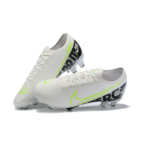 Nike Mercurial Vapor 13 Elite FG White Light/Green Black Low Men Football Boots