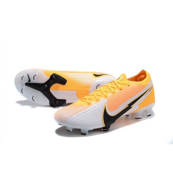 Nike Mercurial Vapor 13 Elite FG Yellow Orange Black White Low Men Football Boots