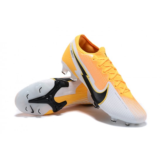 Nike Mercurial Vapor 13 Elite FG Yellow Orange Black White Low Men Football Boots