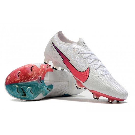 Nike Mercurial Vapor 13 Elite Korea FG Low White Pink Turqoise Men Football Boots