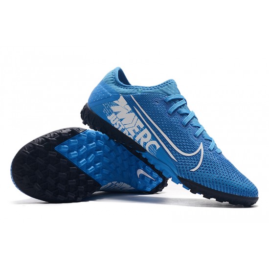 Nike Mercurial Vapor 13 Pro TF Black White Blue Men Football Boots