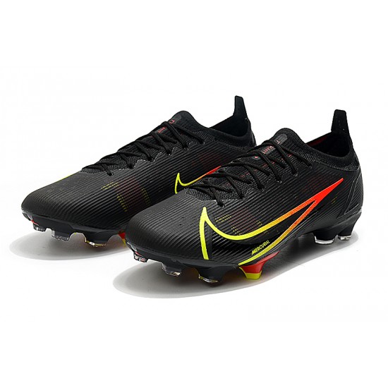 Nike Mercurial Vapor 14 Elite FG Low Black Yellow Red Men Football Boots