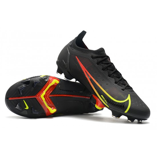 Nike Mercurial Vapor 14 Elite FG Low Black Yellow Red Men Football Boots