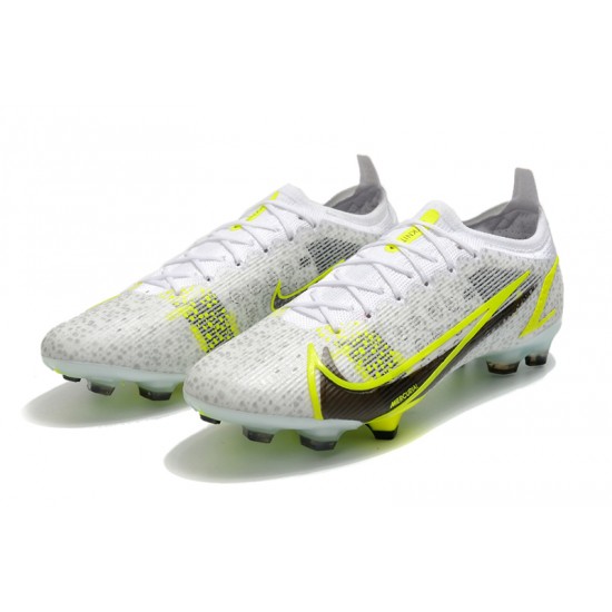 Nike Mercurial Vapor 14 Elite FG Low White Yellow Black Woemn And Men Football Boots