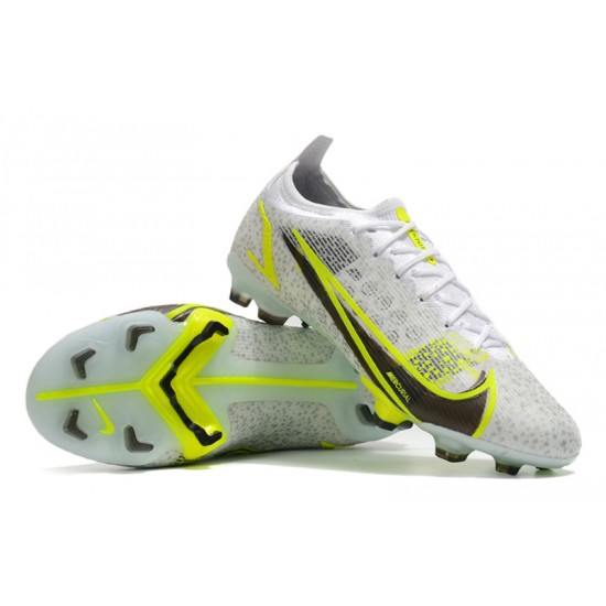 Nike Mercurial Vapor 14 Elite FG Low White Yellow Black Woemn And Men Football Boots