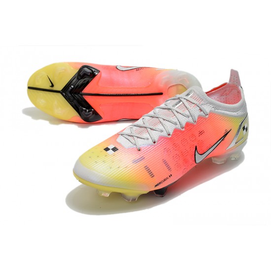 Nike Mercurial Vapor 14 Elite FG Low White Yellow Pink Woemn And Men Football Boots