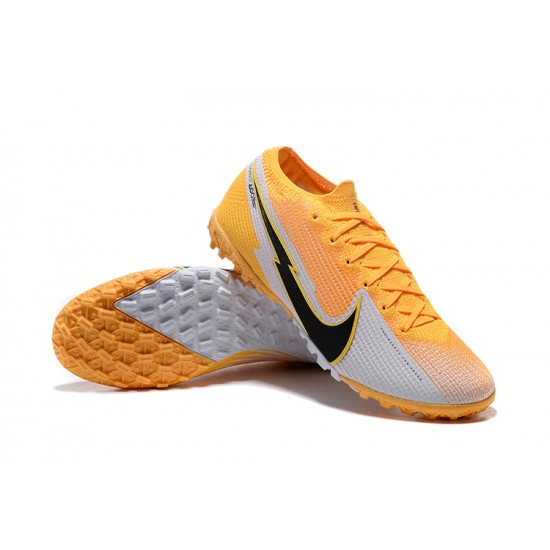 Nike Mercurial Vapor 13 Elite TF Black White Yellow Low Men Football Boots