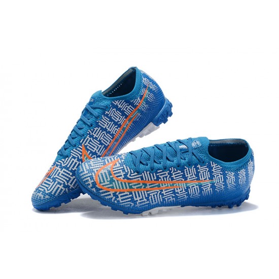 Nike Mercurial Vapor 13 Elite TF Blue White Orange Low Men Football Boots