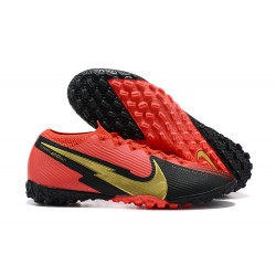 Nike Mercurial Vapor 13 Elite TF Red Gold Black Low Men Football Boots