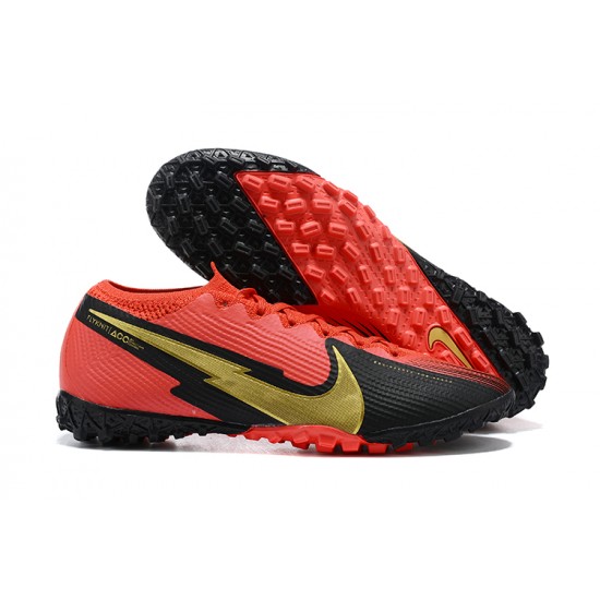 Nike Mercurial Vapor 13 Elite TF Red Gold Black Low Men Football Boots