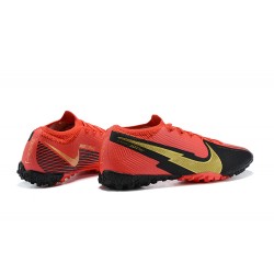 Nike Mercurial Vapor 13 Elite TF Red Gold Black Low Men Football Boots
