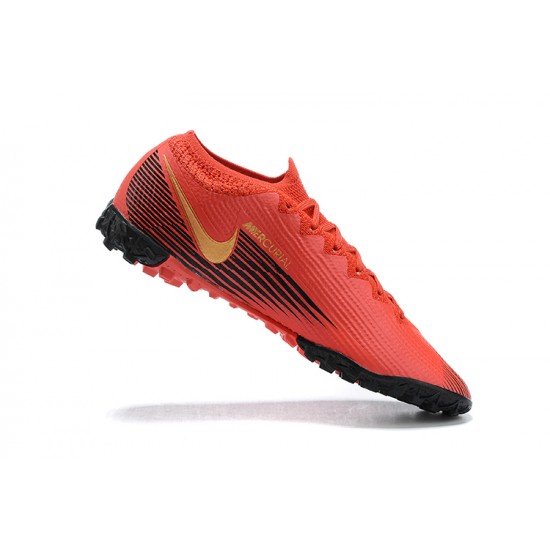 Nike Mercurial Vapor 13 Elite TF Red Gold Black Low Men Football Boots