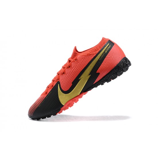 Nike Mercurial Vapor 13 Elite TF Red Gold Black Low Men Football Boots