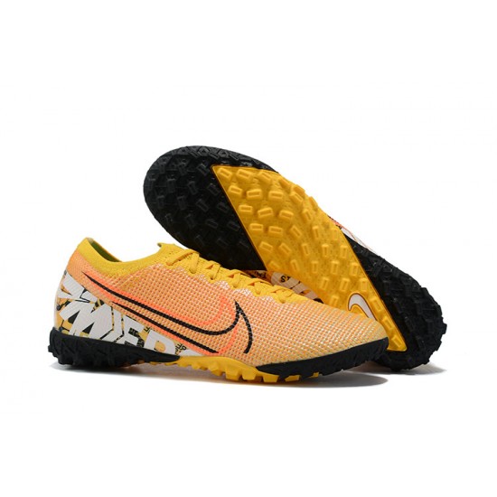 Nike Mercurial Vapor 13 Elite TF Yellow White Black Low Men Football Boots