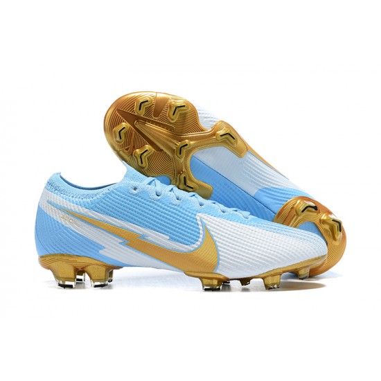 Nike Mercurial Vapor VII 13 Elite FG Blue Gold White Low Men Football Boots