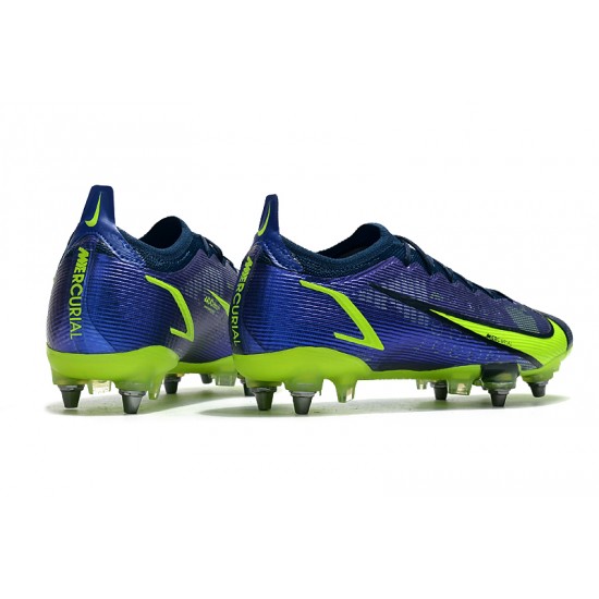 Nike Mercurial Vapor XIV Elite SG PRO Anti Clog Low Deep Blue Yellow Men Football Boots