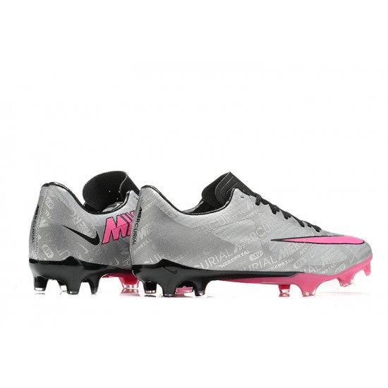 Nike Mercurial Vapor XV FG Silver Pink Black Men Low Football Boots