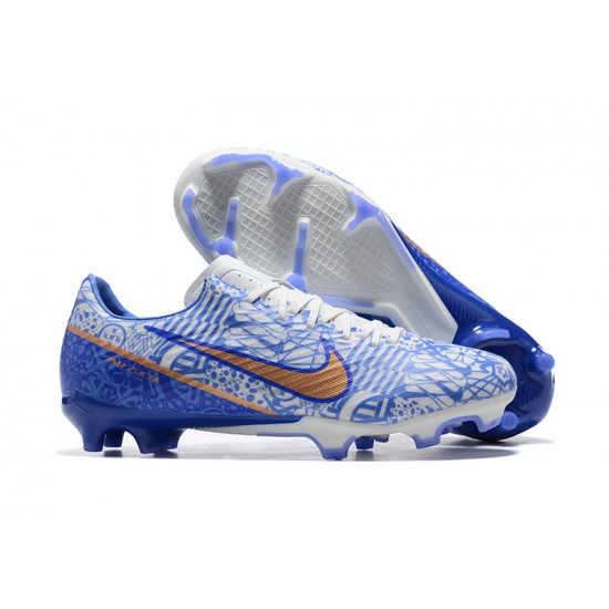 Nike Mercurial Vapor XV FG White Gold Blue Men Low Football Boots