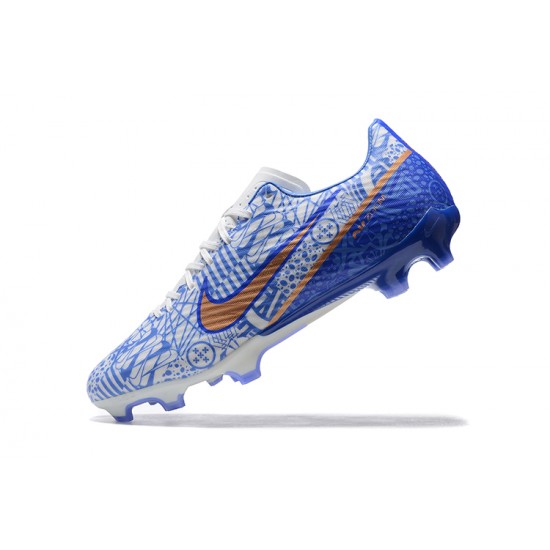 Nike Mercurial Vapor XV FG White Gold Blue Men Low Football Boots