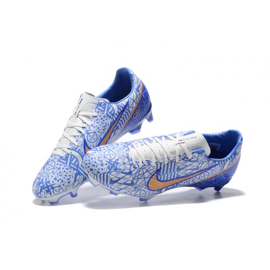 Nike Mercurial Vapor XV FG White Gold Blue Men Low Football Boots