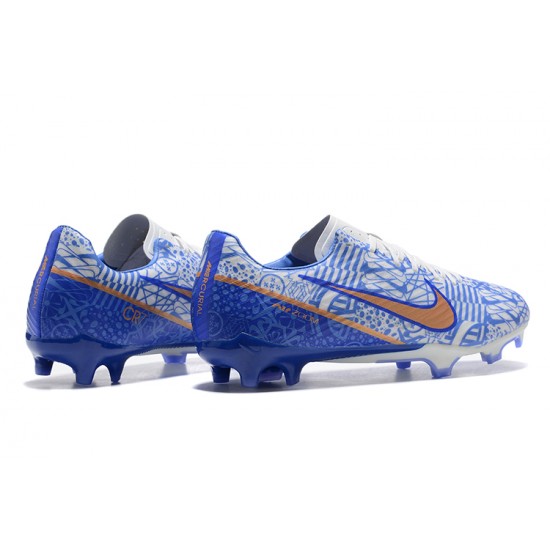 Nike Mercurial Vapor XV FG White Gold Blue Men Low Football Boots