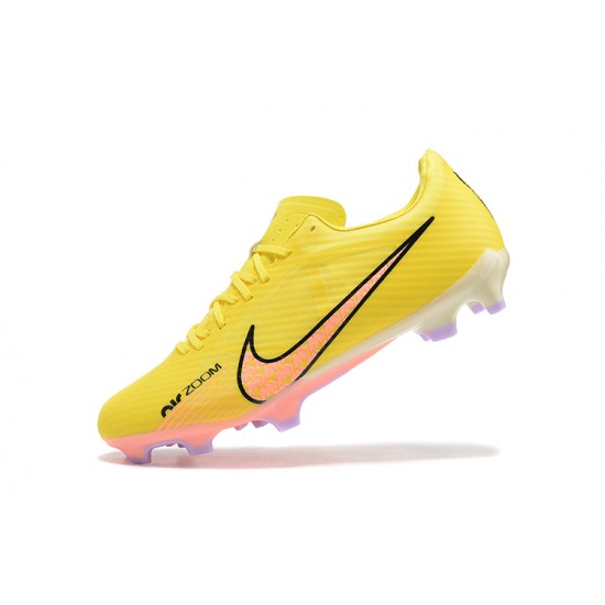 Nike Mercurial Vapor XV FG Yellow Pink Black Men Low Football Boots