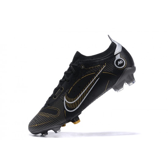 Nike Mercurial Vapor XIV Elite FG Black Silver Gold Low Men Football Boots