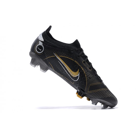 Nike Mercurial Vapor XIV Elite FG Black Silver Gold Low Men Football Boots