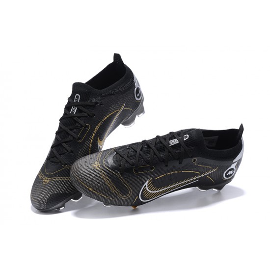 Nike Mercurial Vapor XIV Elite FG Black Silver Gold Low Men Football Boots