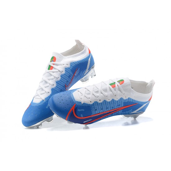 Nike Mercurial Vapor XIV Elite FG Blue Orange White Low Men Football Boots