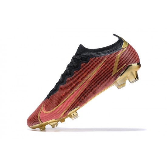 Nike Mercurial Vapor XIV Elite FG Deepwine Gold Black Low Men Football Boots