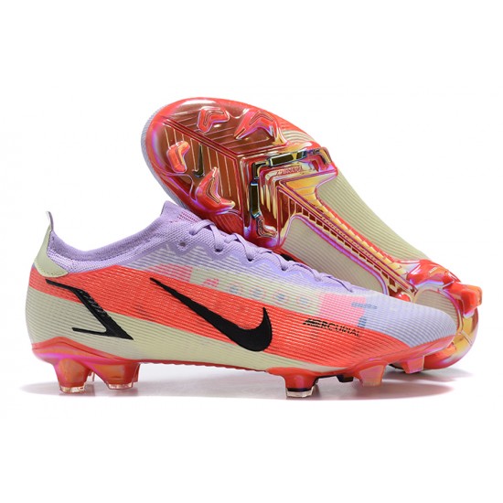 Nike Mercurial Vapor XIV Elite FG LightPurple Orange Black Apricot Low Men Football Boots