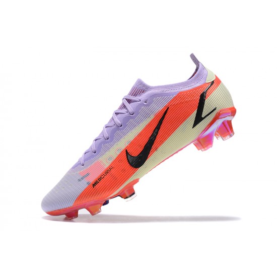 Nike Mercurial Vapor XIV Elite FG LightPurple Orange Black Apricot Low Men Football Boots