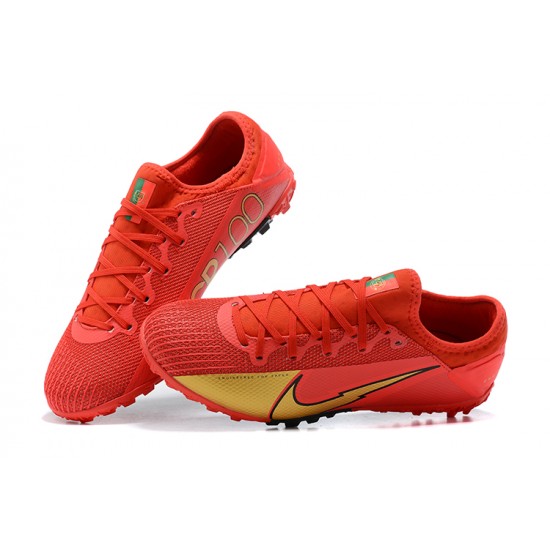 Nike Vapor 13 Pro TF Red Gold Black Low Men Football Boots