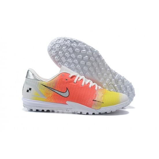 Nike Vapor 14 Academy TF White Orange Yellow Low Men Football Boots