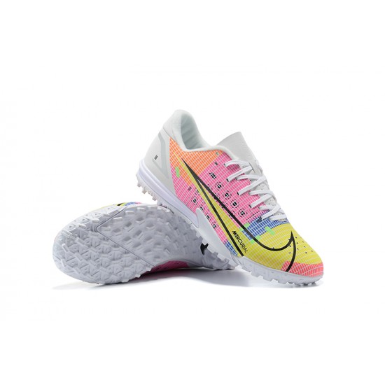 Nike Vapor 14 Academy TF White Pink Yellow Black Low Men Football Boots