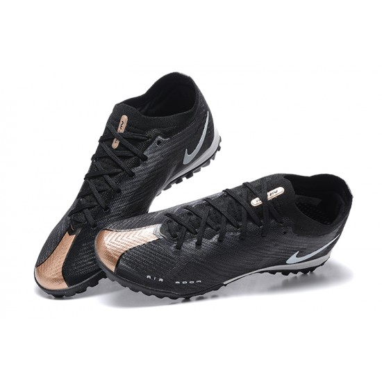 Nike Vapor 15 Academy TF Black Gold White Men Low Football Boots