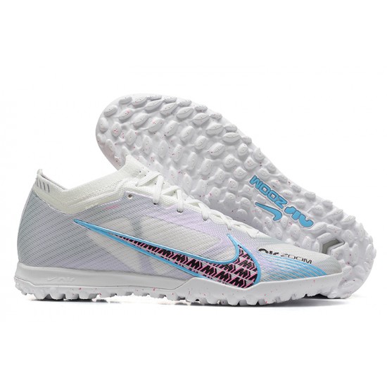 Nike Vapor 15 Academy TF White Pink Blue Men Low Football Boots