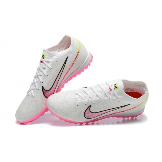 Nike Vapor 15 Academy TF White Pink Yellow Men Low Football Boots