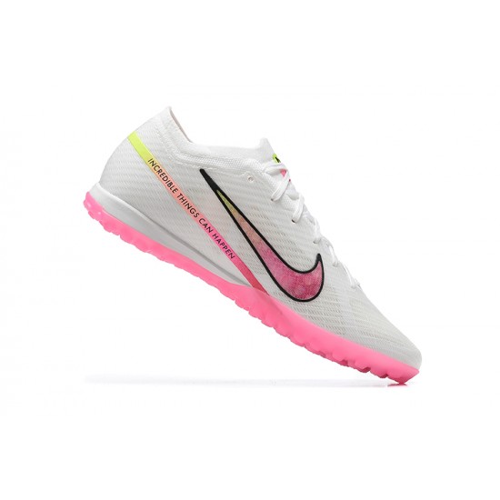 Nike Vapor 15 Academy TF White Pink Yellow Men Low Football Boots