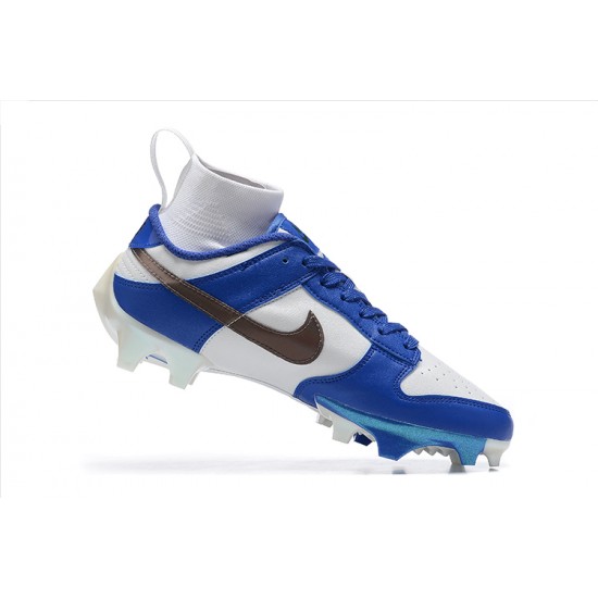 Nike Vapor Edge FG Panda White Blue Black Men High Football Cleats