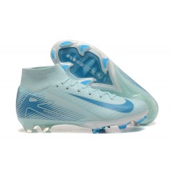 Nike Air Zoom Mercurial Superfly 10 Elite FG High Top Blue Grey Football Boots For Men 