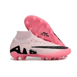 Nike Air Zoom Mercurial Superfly 9 Elite AG High Top Football Boots Pink White Black For Men 