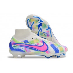 Nike Air Zoom Mercurial Superfly 9 Elite FG High Top Football Boots White Blue Pink For Men/Women