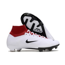 Nike Air Zoom Mercurial Superfly 9 Elite FG High Top Football Boots White Red Black For Men/Women