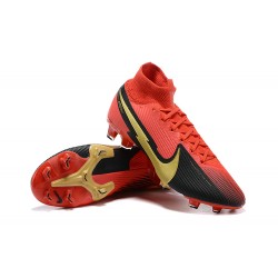 Nike Mercurial Superfly 7 Elite FG Black Deep Red Gold Football Boots