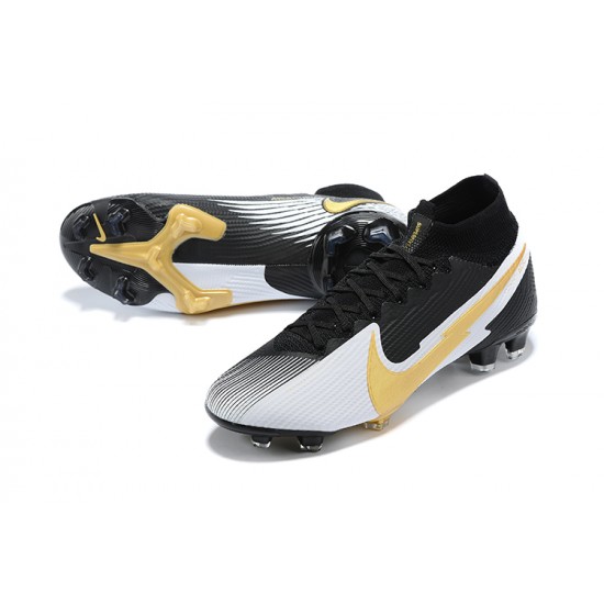 Nike Mercurial Superfly 7 Elite FG Black Gold Silver Football Boots