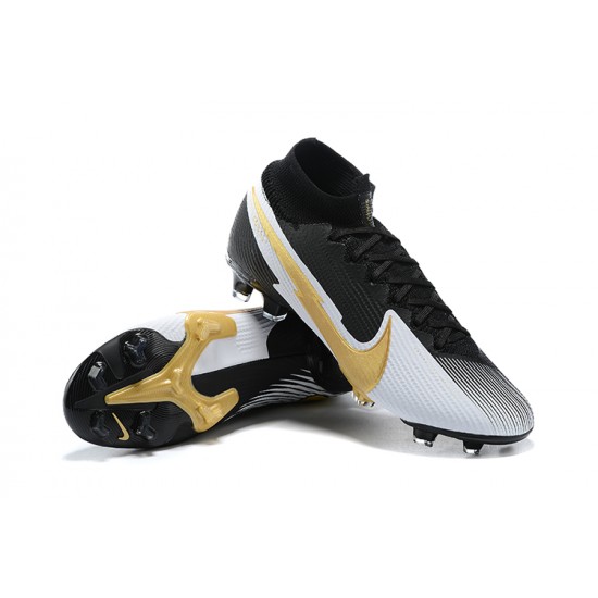 Nike Mercurial Superfly 7 Elite FG Black Gold Silver Football Boots